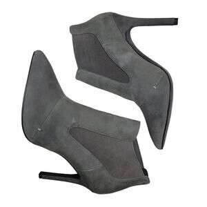 H by Halston Regina Gray Pointed Toe Pull-On Stiletto Heel Ankle Booties 8.5